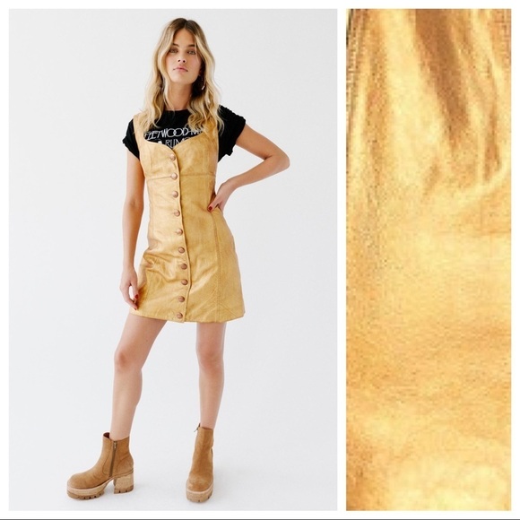 NWT. Free People Goldie Leather Mini Dress Size 2. - Picture 4 of 9
